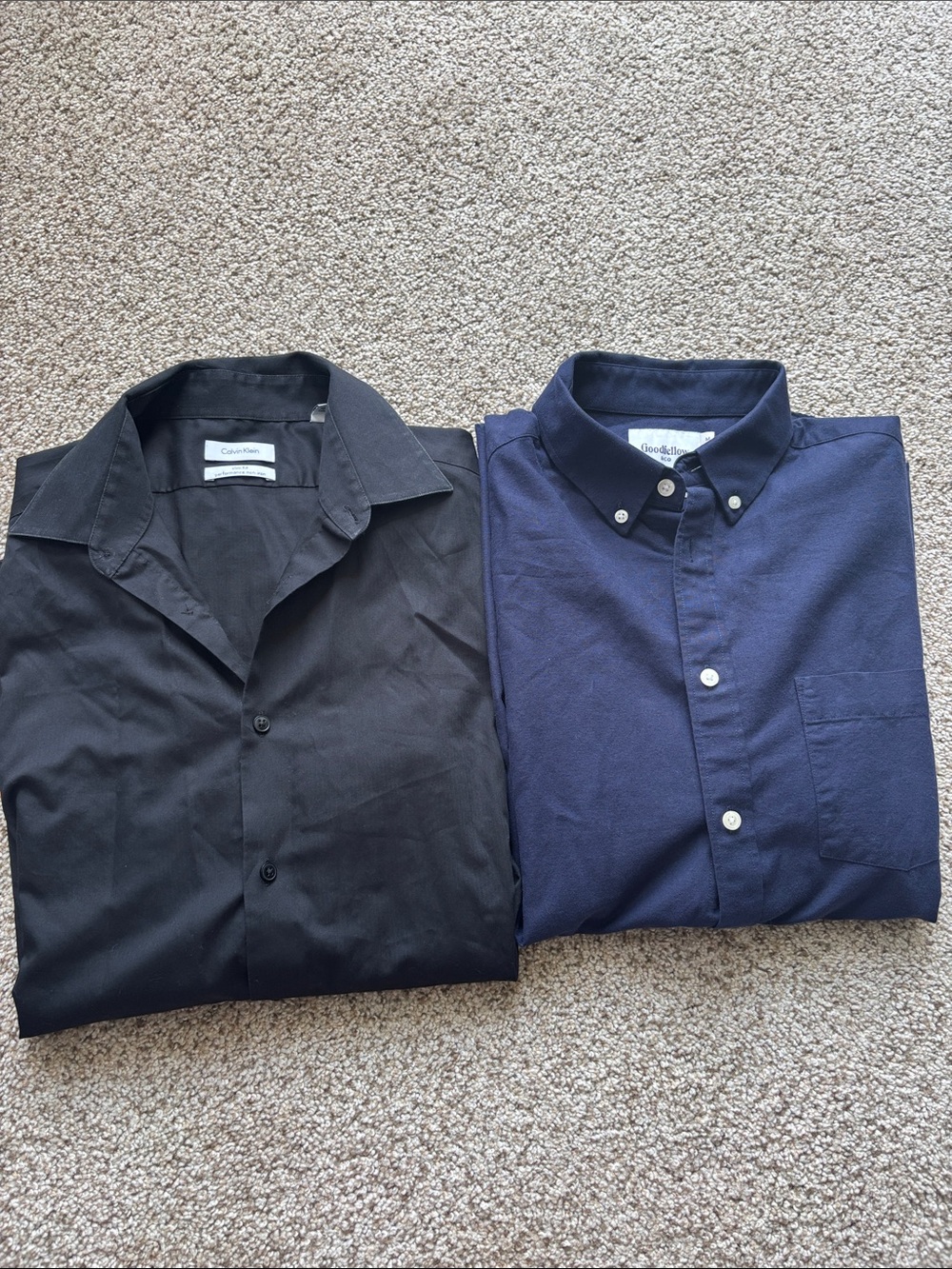 Calvin Klein Black Men's Dress Shirt with Spread Collar